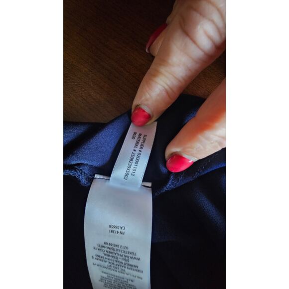 Lauren Ralph Lauren Long Wrap Dress, Black Label,  Black/Blue, Sz 16, New - Picture 6 of 7